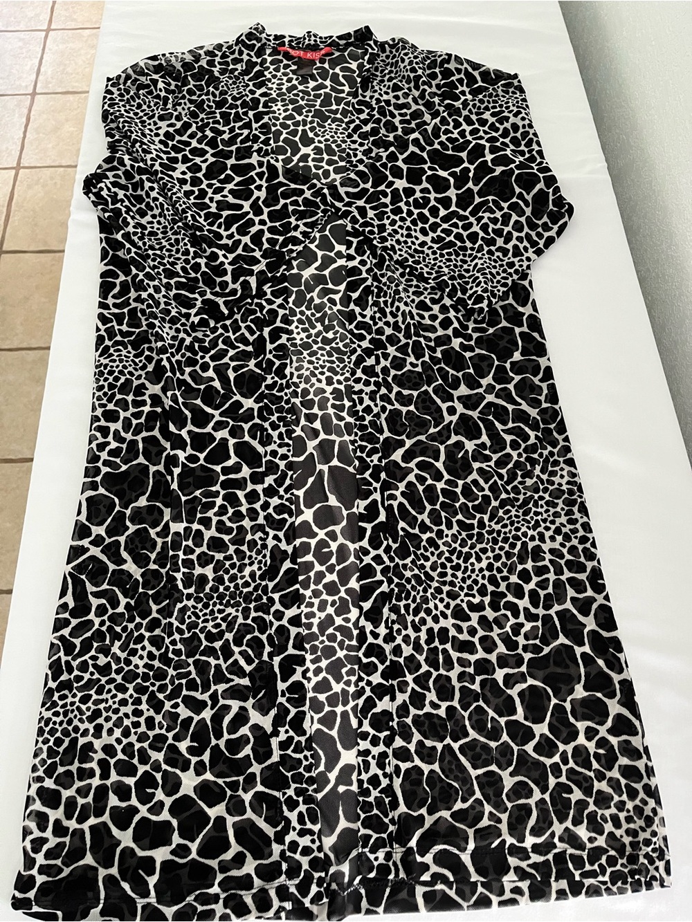Hot Kiss Black and White Animal Print Cover-Up